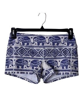 Feed Me Fight Me Fitness Weightlifting Booty Shorts, Elephant 3" Inseam, Medium